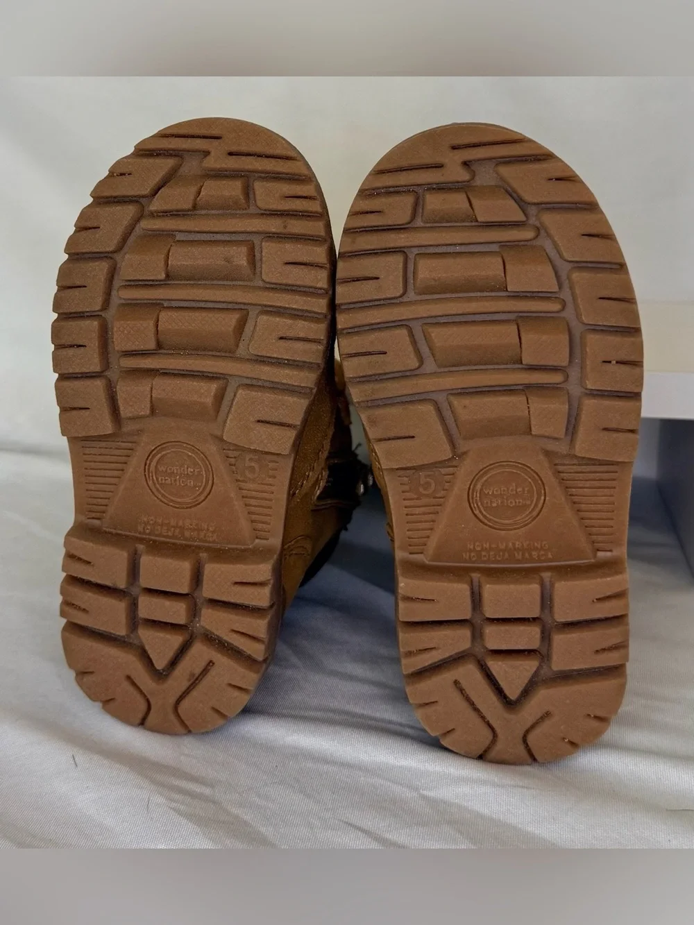wonder nation Toddler Brown Hook-and-Loop Ankle Boots